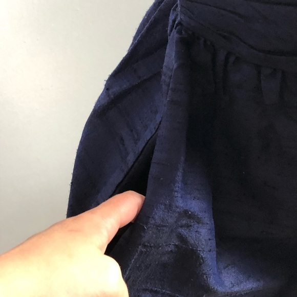 Eliza J Blue Fit & Flare Ruched Textured Silk Strapless Cocktail Dress, 10 - Picture 5 of 8